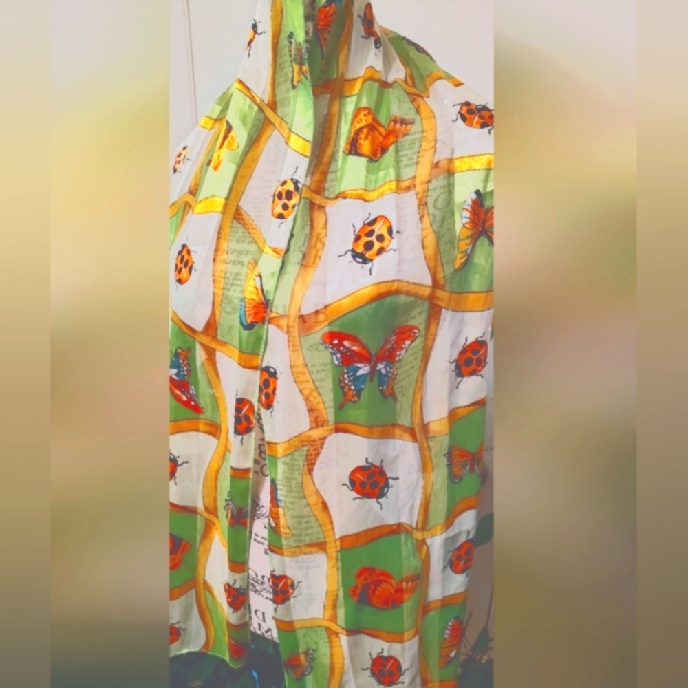 Colorful Insect Print Scarf